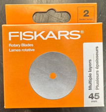 Fiskars Straight Rotary Blade Multiple Layer 45mm 2 Pack - New 195310 