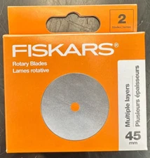 Fiskars Straight Rotary Blade Multiple Layer 45mm 2 Pack - New (195310)