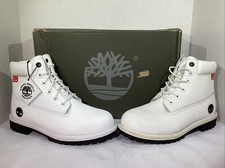 Timberland Youth Size 5 EU 37.5 Premium 6  White Suede WP Work Boots AJ-597