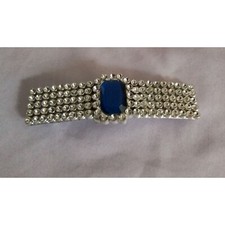 Vintage Rhinestone Blue Gem Hair Clip