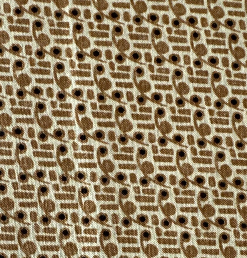 Tela de algodón texturizada festoneada punteada W43x6,8 yardas negro marrón y blanco Foto 2 de 4