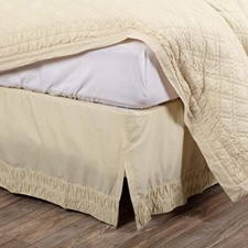 Adelia Creme Twin Bed Skirt 39x76x16 100 cotton cambric hand-pleated