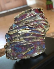 Vintage Abstract Layered Clay Pottery/ Stoneware Drip Glaze - Wall Art - Unique!