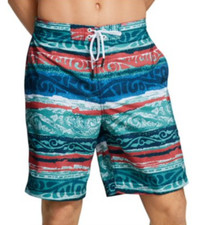 Speedo L73957 Men's Border Line Multicolor Performance E-Boardshorts Size XXL