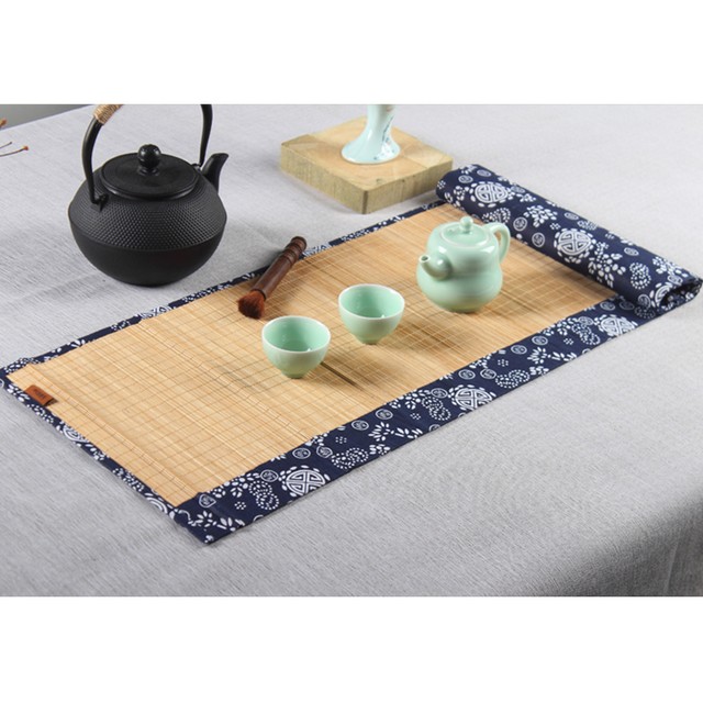 Natural Bamboo Placemats Chinese Gongfu Tea mats Table Runner Drink