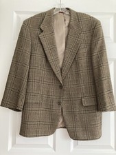 HART SCHAFFNER MARX Mens Wool Brown Plaid Check Blazer Jacket Sport Coat 42R