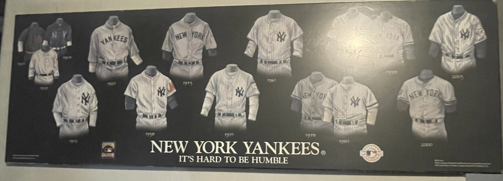 New York Yankees Wall Plaque With All World Series Uniform and year