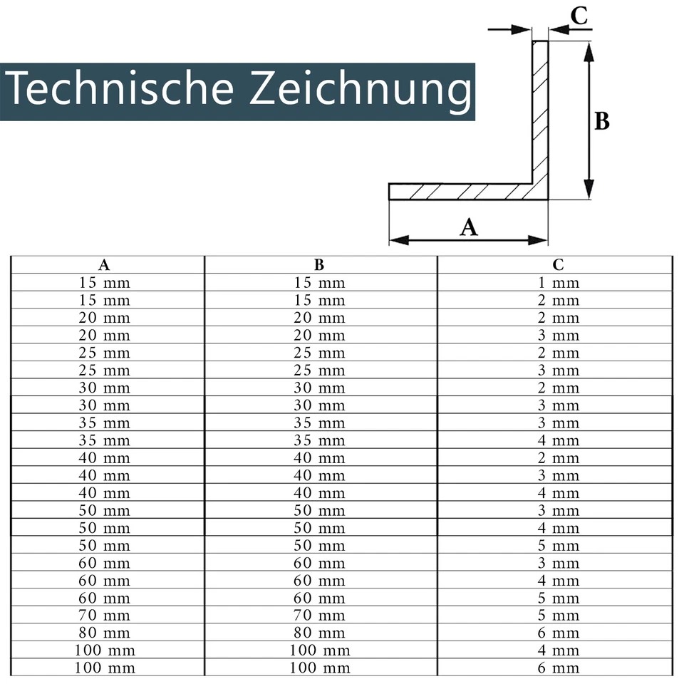 Alu Winkel Aluminium Profil Winkelprofil Winkelleiste Winkelschiene Aluprofil - Bild 3 von 4