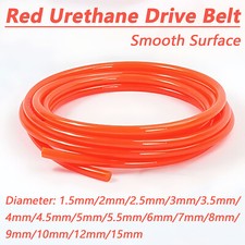 Cinghia di trasmissione uretano diametro 1,5-15 mm superficie liscia rossa rotonda cinghia di trasmissione industriale