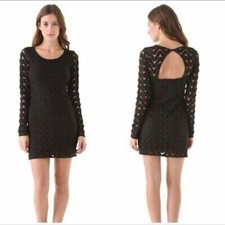 Free People Wild Thing Zig Zag Open Back Dress XS EUC