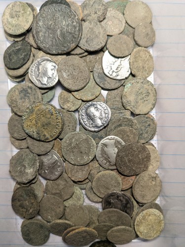 10 GENUINE HIGH QUALITY UNCLEANED ANCIENT ROMAN COINS. Silver coin Included! - Picture 7 of 7