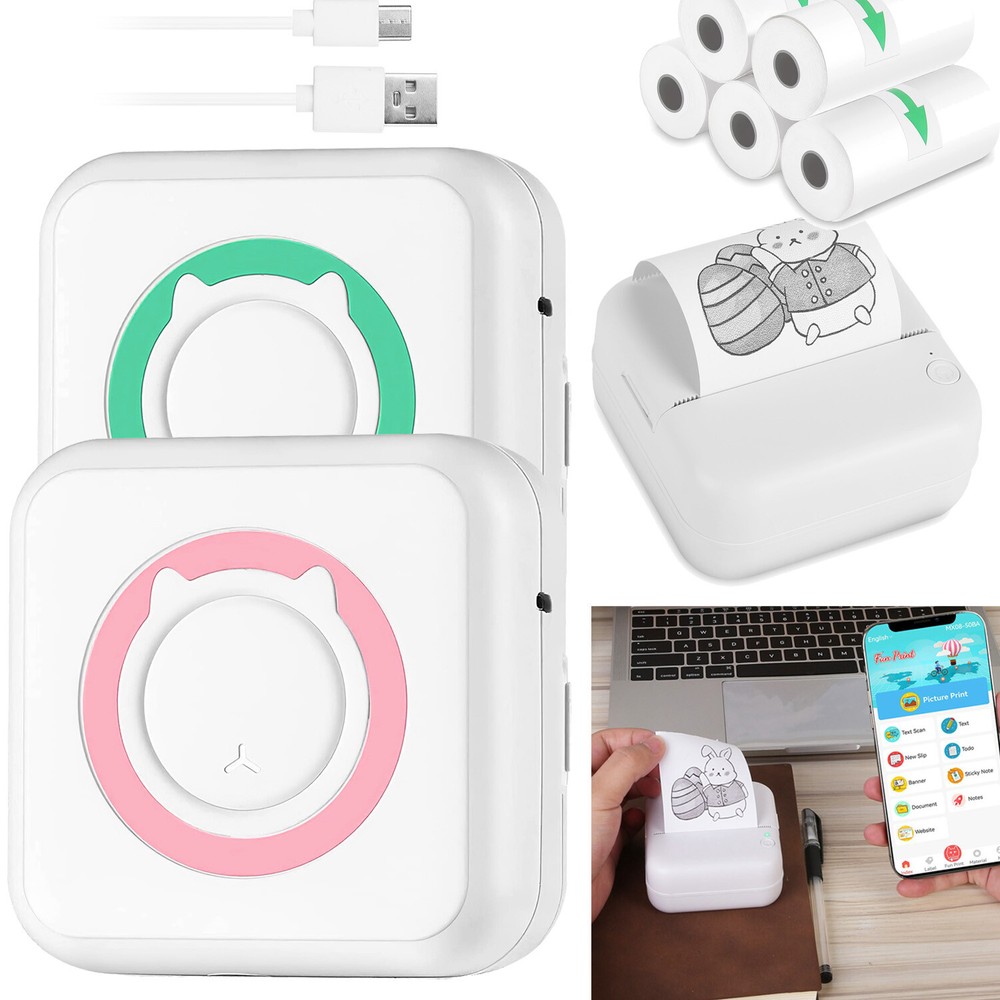 Mini Pocket Thermal Printer - Wireless Inkless Portable Photo Printer  
