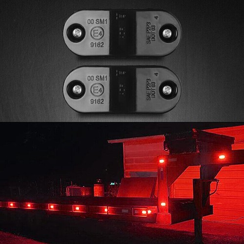 2-20x Amber/Red Marker Lights 2.5" LED Truck Trailer Oval Clearance Side Light - Picture 12 of 14