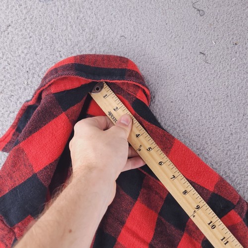 Trail Crest Shirt Mens XL Red Flannel Check Plaid Thick 100% Cotton Long Sleeve - Picture 7 of 9