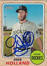 GREG HOLLAND COLORADO ROCKIES SIGNED CARD ROYALS NATIONALS CARDINALS DIAMONDBACK