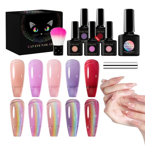 Cat Eye Gel Polish Set Long Lasting Gel Set UV LED Soak off Nail Polish Gel Set - Picture 5 of 12