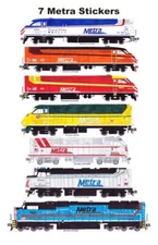 Metra Heritage Locomotives 7 individual Stickers Andy Fletcher