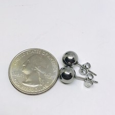 STAINLESS STEEL STUD BALL EARRINGS MARKED NICE QUALITY