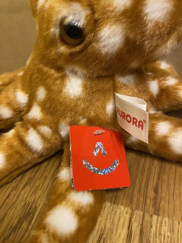 NWT Aurora Plush Octopus Stuffed Animal Brown Spotted Toy Lovey 7 Inches Tall. - Picture 4 of 8