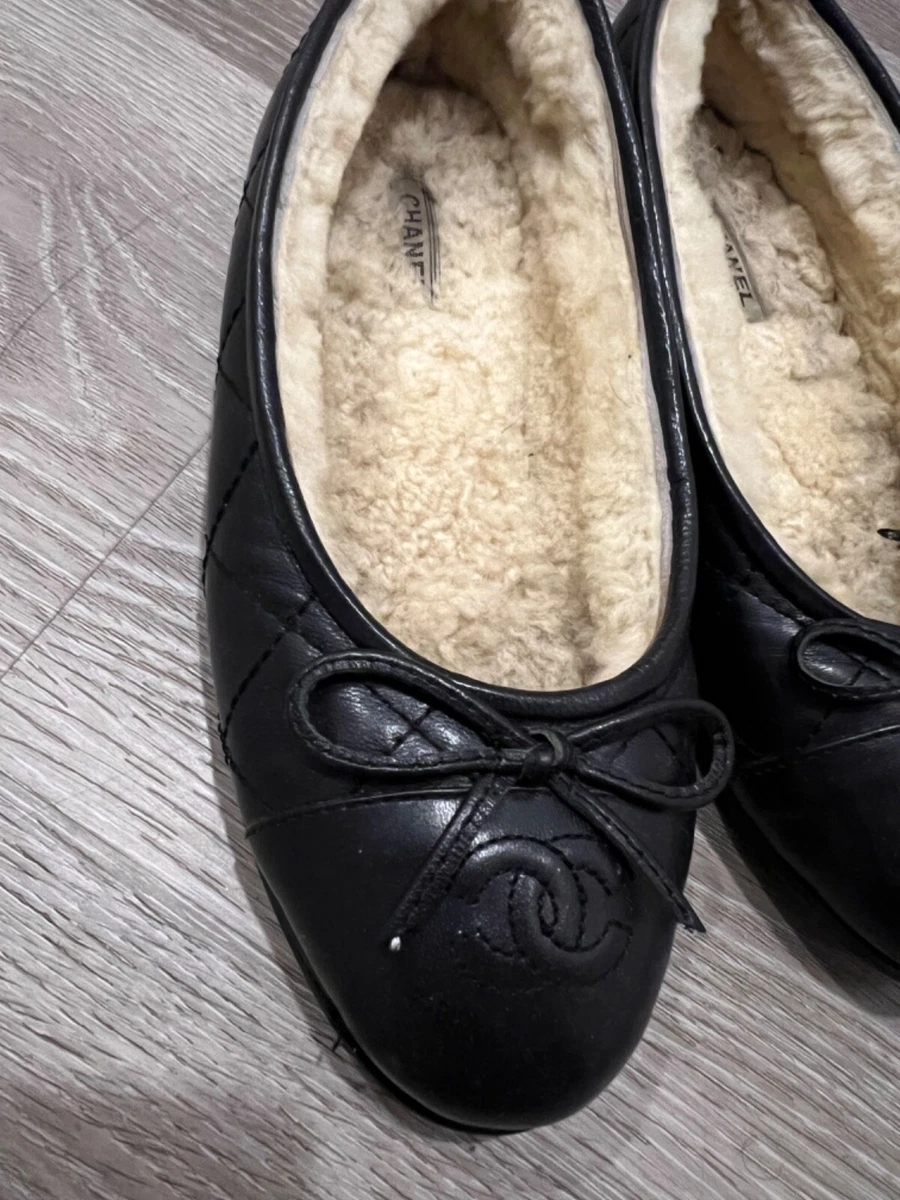 Black chanel ballerina flats 36 - lined