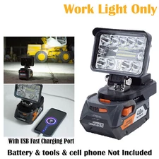 LED Work Light For Ridgid 18V AEG Lithium Battery Outdoor Lamp w/USB Fast Charge