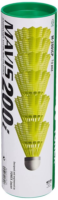 Yonex Mavis 200i Nylon Shuttle Cock Pack of 6 (Yellow) Yonex Mavis 200i Nylon Shuttle Cock Pack of 6 (Yellow)