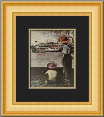 Peter Max Riverboat Custom Framed Print