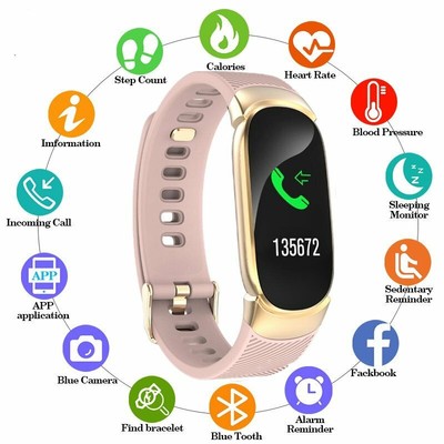Qw16 Women Smart Watch Phone Mate Fitness Tracker For Android Iphone Uk Shipping Ebay