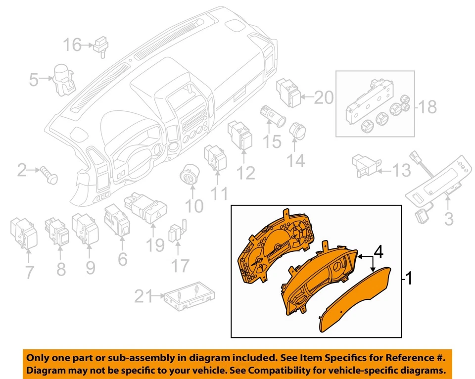 Speedometer Gauge Cluster with Keyless Ignition MPH OEM 2012 Nissan Armada Titan - Image 3 of 4