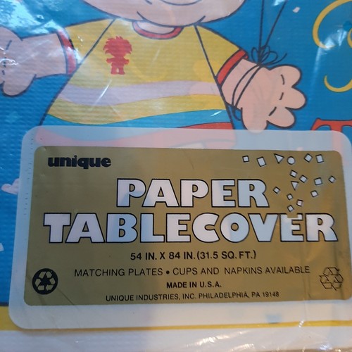 Vintage Unique Party Troll Paper Tablecover Birthday 1992 54 IN. X 84 IN.  - Picture 3 of 3
