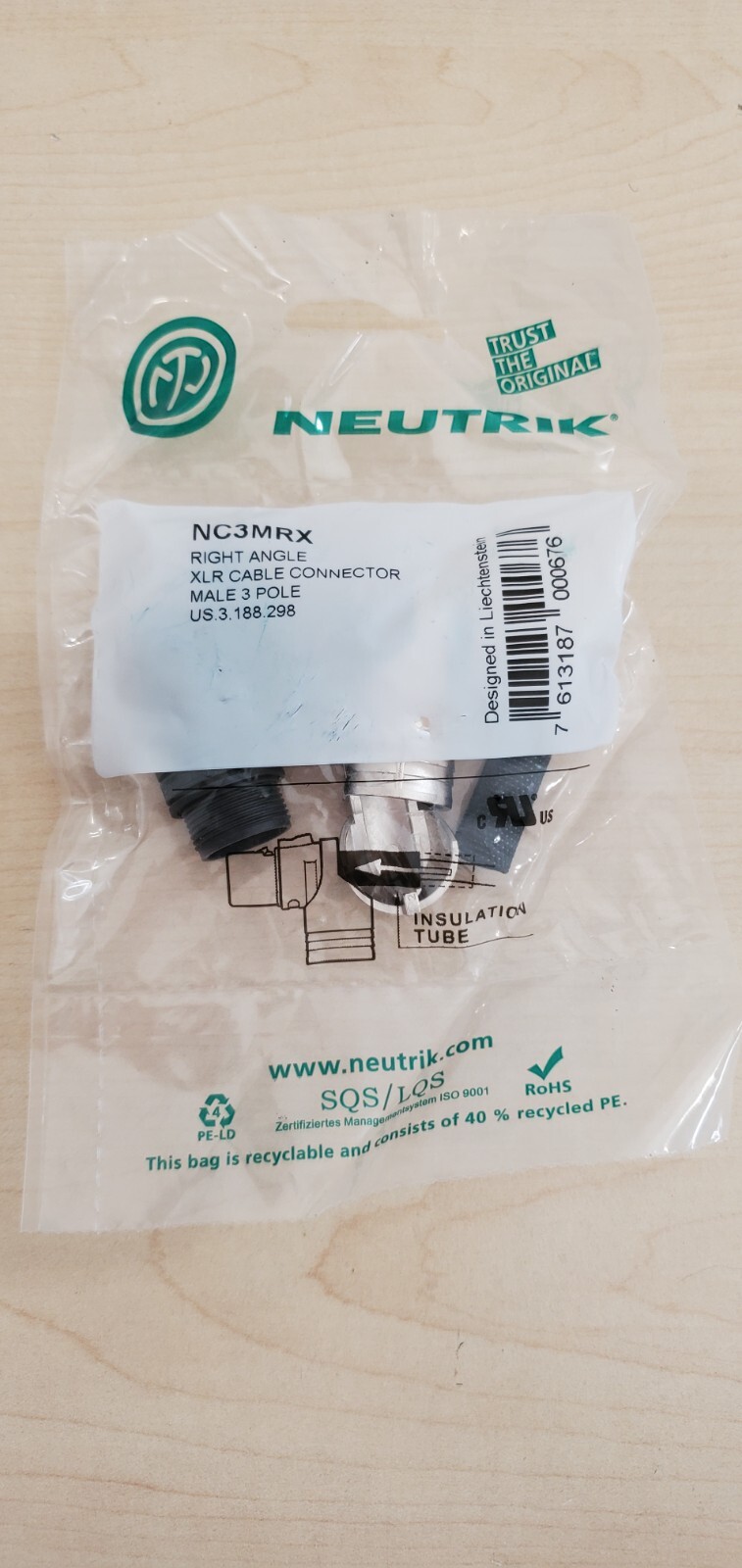 XLR Neutrik NC3MRX, XLR Winkelstecker, male Winkel - Bild 2