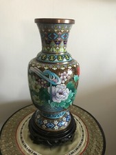 CLOISONNE VASE BRONZE EMAUX CHINE CHINOIS ASIATIQUE JAPONAIS EXTREME ORIENT ASIE