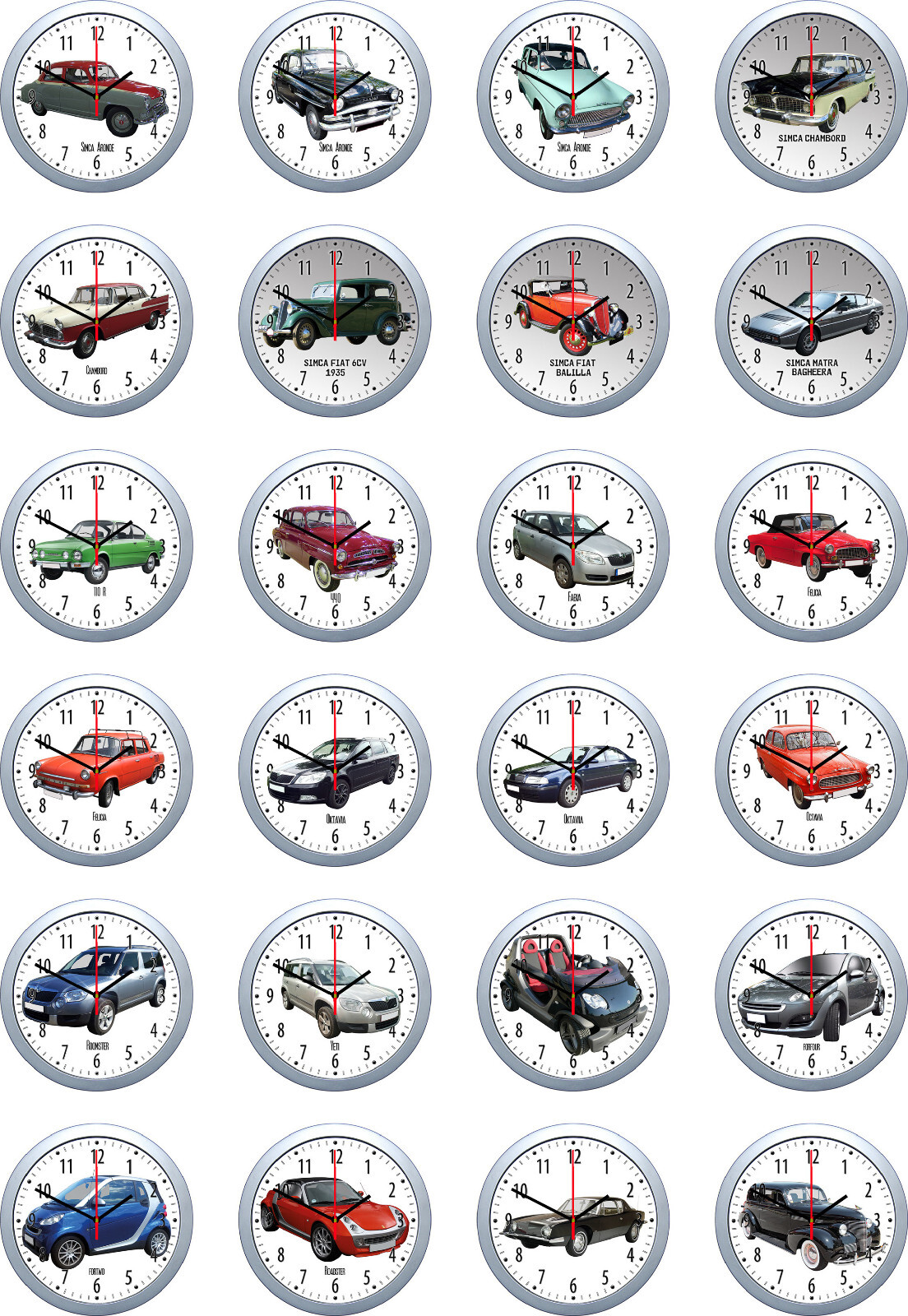 Wall Clock With Car Motif: Car Brand S #1/2 Classic, US Car, Roadster, Cult-image