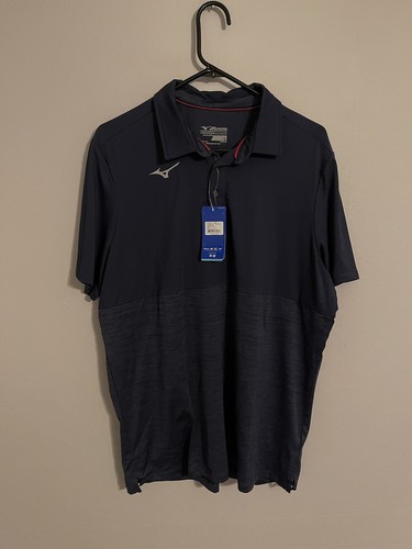 Mizuno Golf Navy Blue Performance S/S Alpha Polo Shirt - Men's Large - New!