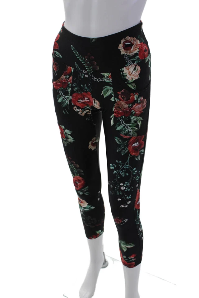 Leggings Twin Fantasy Mujer Parche Floral Bolsillo Tesoros Inútiles Negros Pequeños Foto 2 de 4