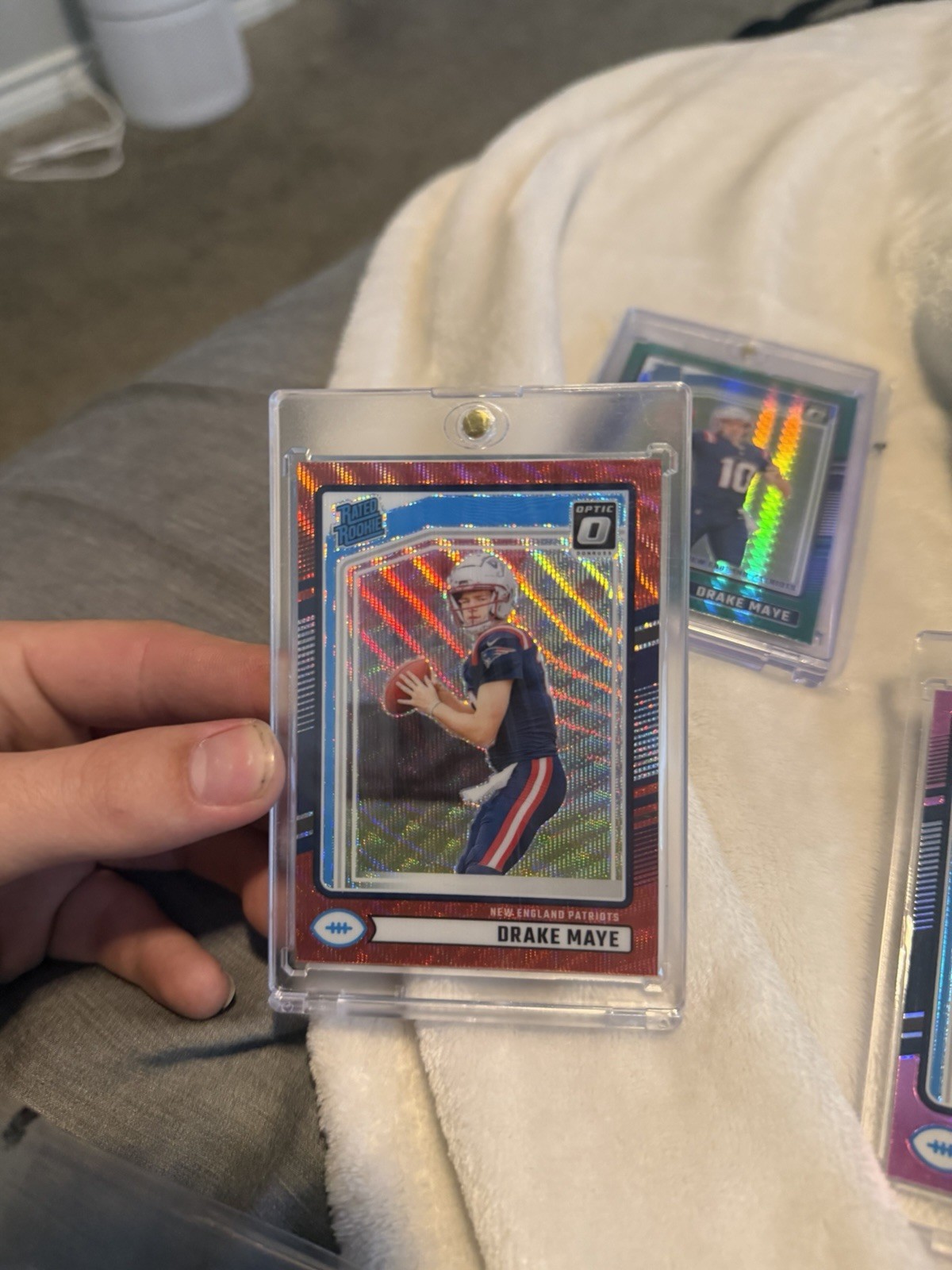 2024 Panini Donruss - Rated Rookie Drake Maye #379 Optic Preview Red Wave Prizm