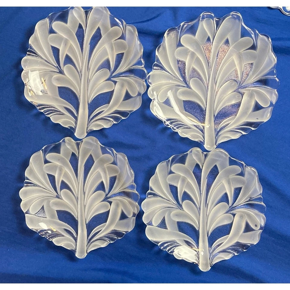 Antigo Cristal Mikasa Walther Alemanha Ocidental Placas Fosco 10" Charcutaria Conjunto de 4 - Imagem 3 de 4