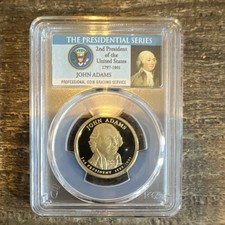 PCGS PR69DCAM 2007 John Adams Proof $1 Coin San Francisco Mint