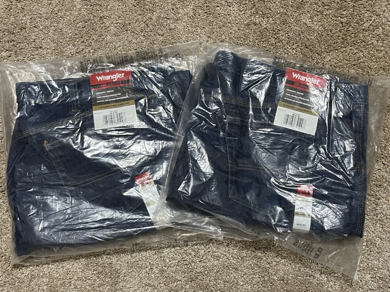 's Relaxed Fit Straight Jeans Dark Blue Denim 5-pocket Comfo