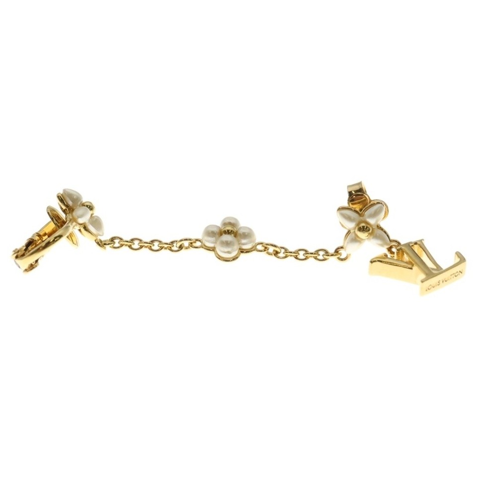 Louis Vuitton LV Flora Logo Ear Cuff×Pierced Accessories Gold×white GP ...