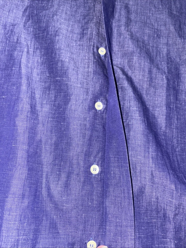 Camisa Versace Clásica V2 Informal Abotonada Para Hombres XL Azul Manga Larga Excelente Foto 3 de 4