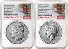 2 coin 2025 Morgan and Peace Reverse Proof Dollar Set NGC RP70 FR SF