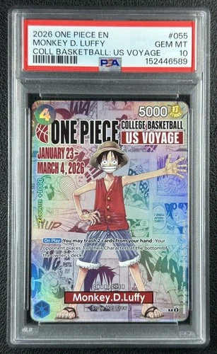 MONKEY D. LUFFY PSA 10 2026 ONE PIECE EN #P-055 COLLEGE BASKETBALL US VOYAGE 589