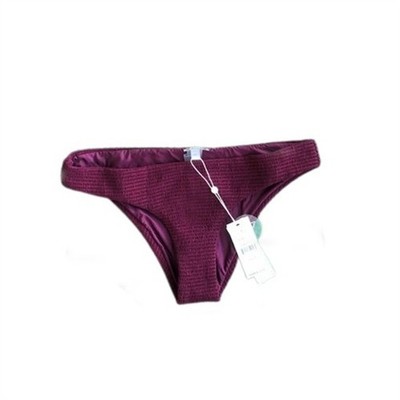 NWT Pilyq Vino M Solid Maroon Smocked Full Bikini Swim Bottom #102919