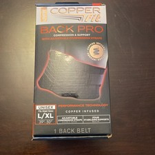 Copper Fit Black Back Pro Compression  Support With Adjustable Straps L / XL