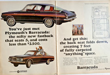 Plymouth Barracuda Vintage 1964 Print Ad 20x13 2 Pages Plymouth Barracuda Vintage 1964 Print Ad 20x13 2 Pages