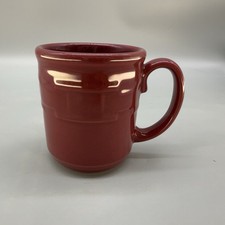 Longaberger Pottery Paprika Red Woven Traditions Coffee Mug Cup Made In USA