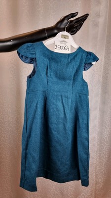 Pusblu Mädchen Kleid Größe 110/116 Petrol Grün Neu Flanell DM Neu 