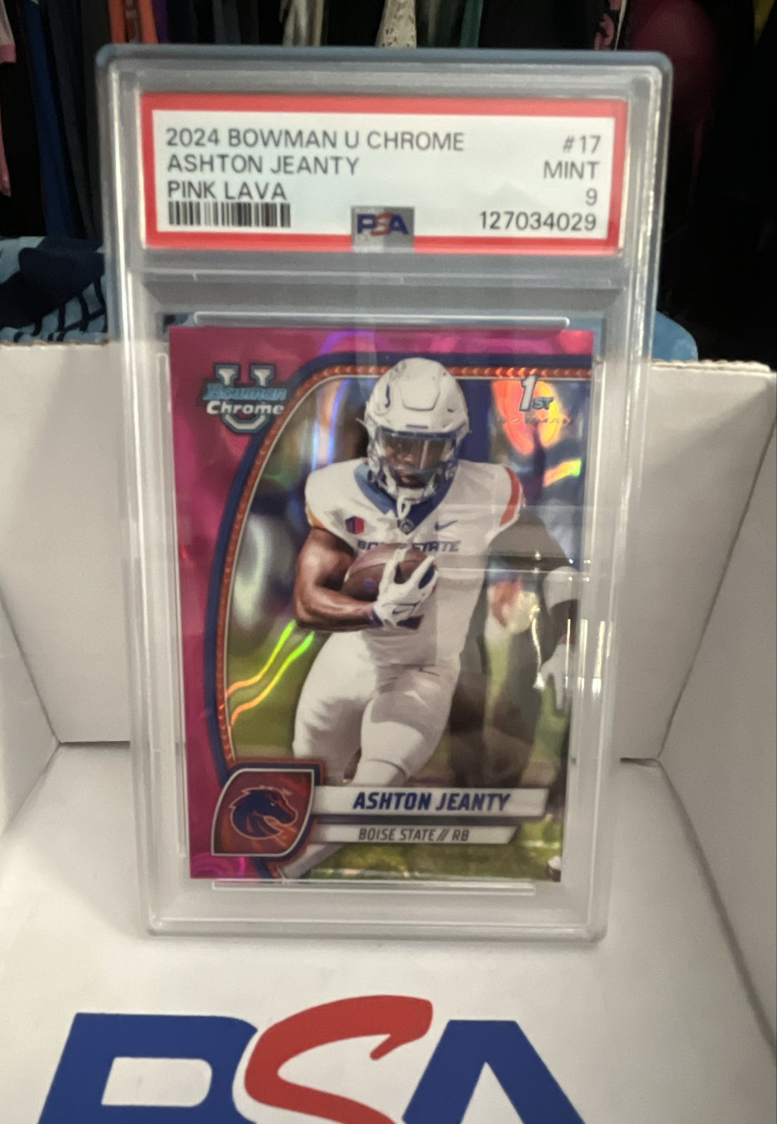 2024 Bowman University Chrome - Ashton Jeanty #17 Pink Lava Refractor (RC)