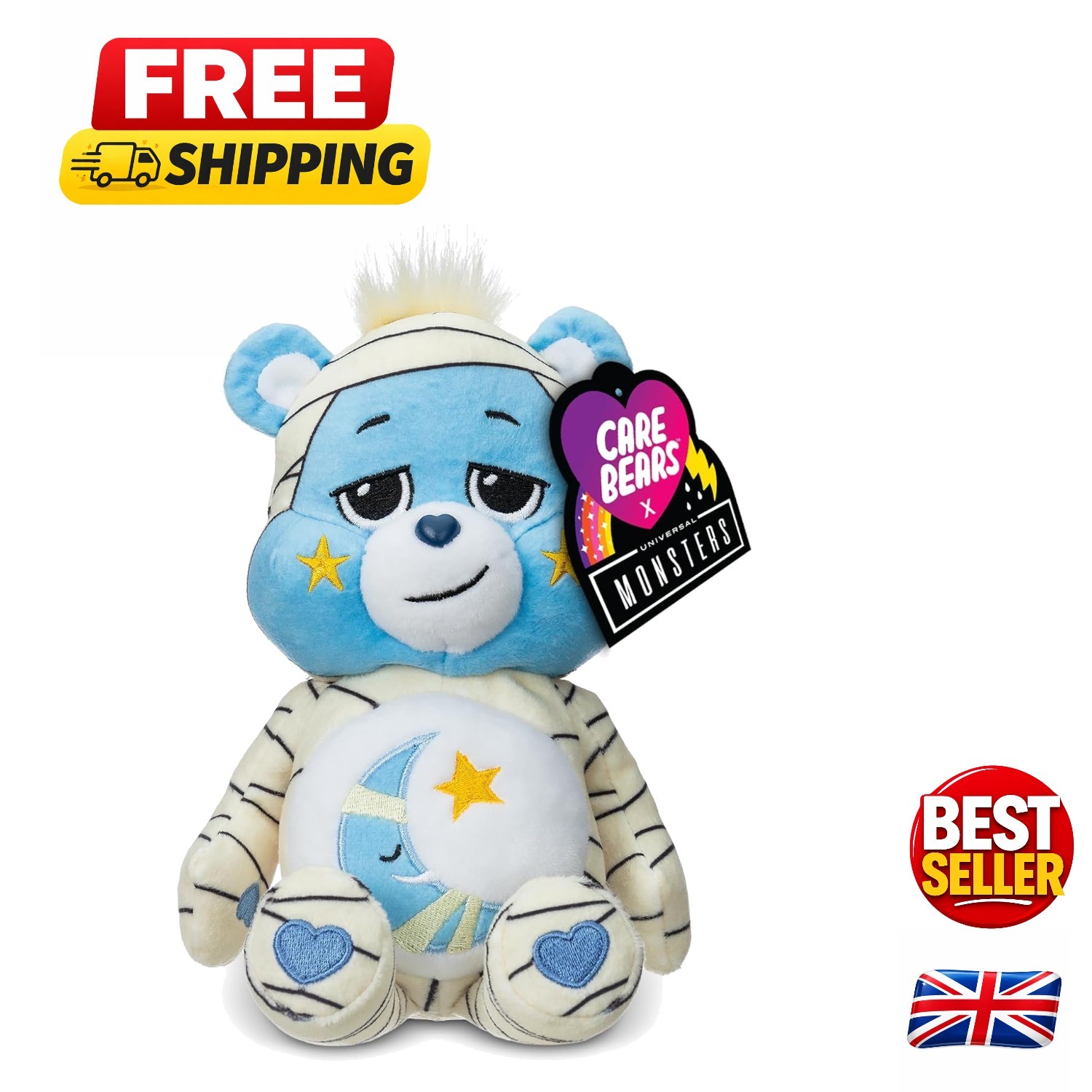 Care Bears Bedtime Bear as the Mummy Plush 22cm - Universal Monsters Edition